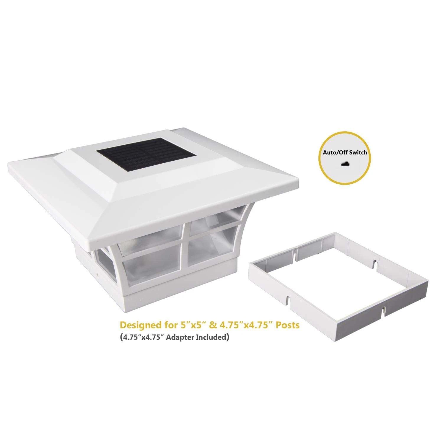 Classy Caps White Solar Powered 0.45 W LED Post Cap Light 2 Pk - Image 5