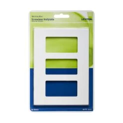 Leviton Decora Plus White 3 Gang Polycarbonate Decorator Screwless Wall Plate 1 Pk