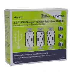 Leviton Decora 15 Amps 125 V White Outlet And USB Charger 5-15R 1 Pk