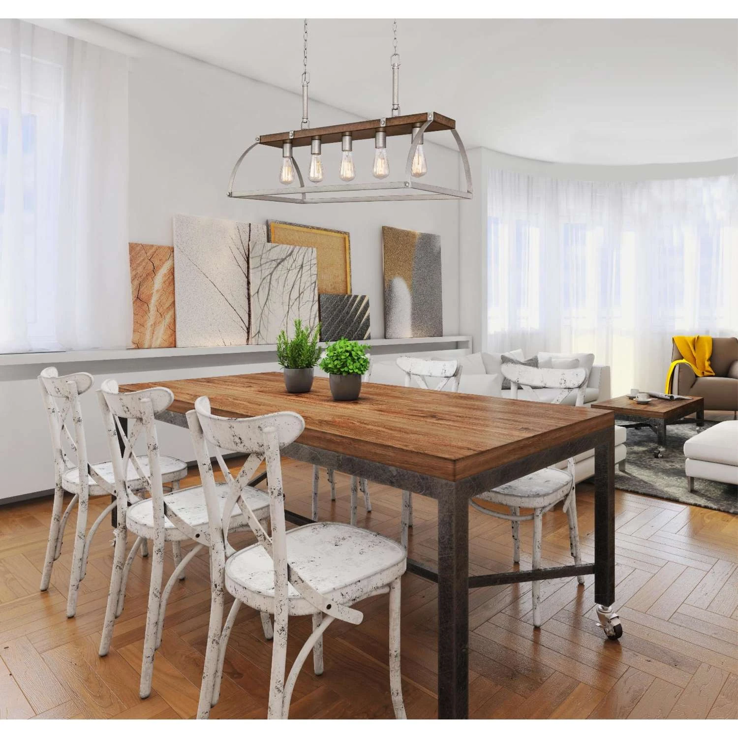 Westinghouse Oak Lane Barnwood Gray 5 Lights Chandelier - Image 2