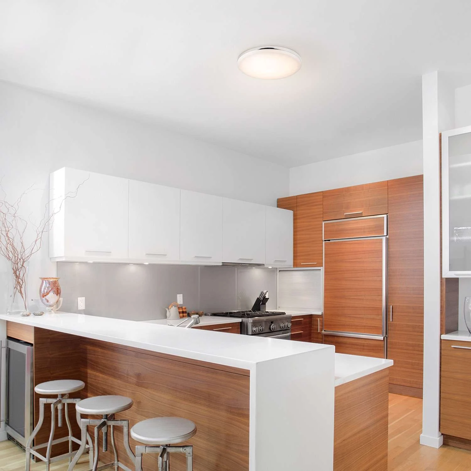 Globe Electric Ellington 2 In. H X 14 In. W X 14 In. L Chrome Ceiling Light - Image 7