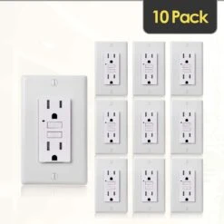Faith 15 Amps 125 V Duplex White GFCI Outlet 10 Pk
