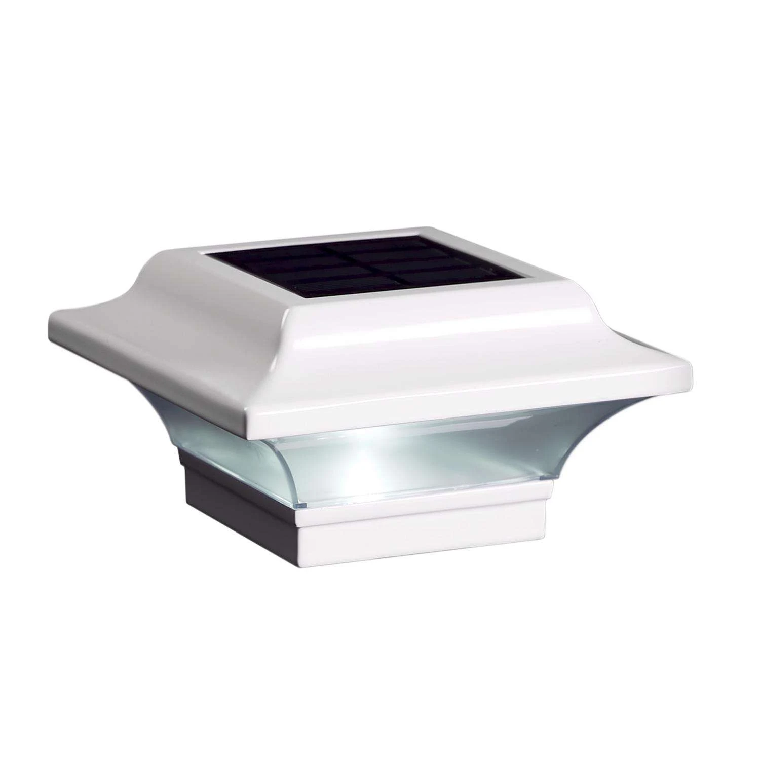 Classy Caps White Solar Powered 0.28 W LED Post Cap Light 2 Pk
