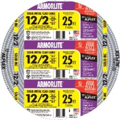 Southwire 25 Ft. 12/2 Solid Aluminum Armored MC Cable